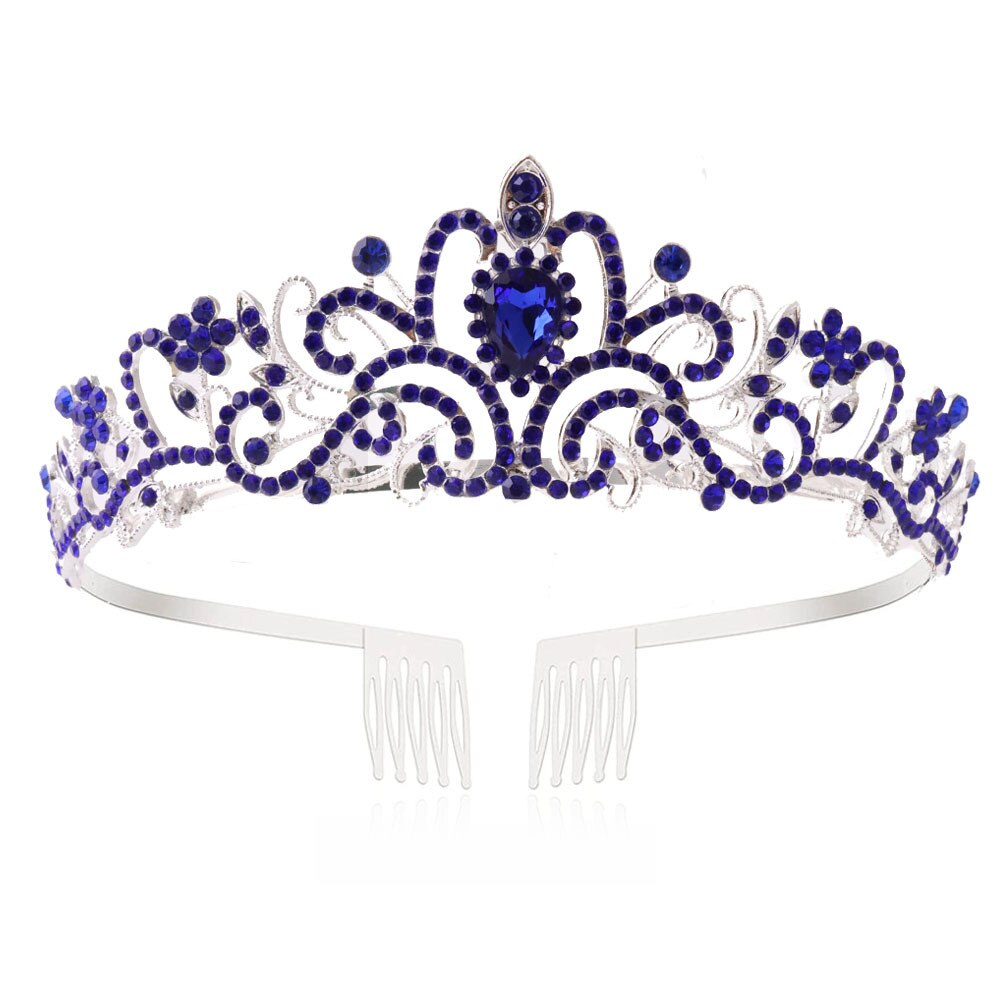 Deep blue bow style Tiara